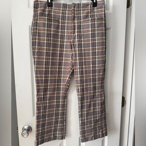 Anthropologie- Multicolored Plaid Capri Pants
